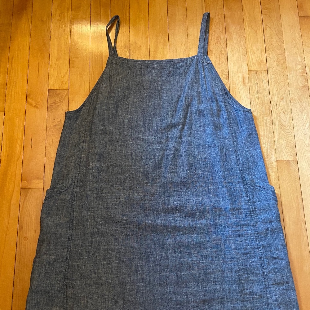 Eileen Fisher blue chambray jumper dress